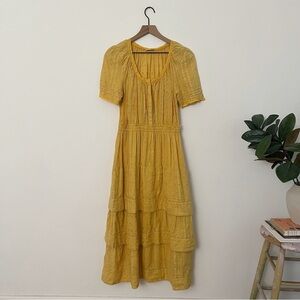 LoveShackFancy Yellow Embroidered Maxi Dress 🌼